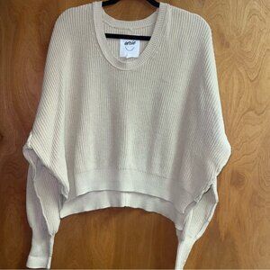 Aerie Cream Tan Voop Women's Sweater Size Medium